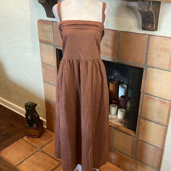 Joie Dresses & Skirts - Joie Midi Linen Blend Sundress Pockets Clay Terracotta, 16!